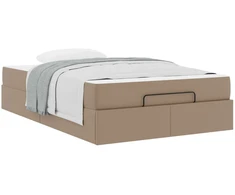 Lova Lovos rėmas su čiužiniu su čiužiniu 2 pcs Gelsvai ruda PVC