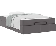 Lova Lovos rėmas su čiužiniu su čiužiniu 2 pcs Pilka PVC