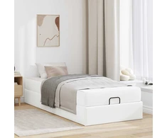 Lova Lovos rėmas su čiužiniu su čiužiniu 2 pcs Balta PVC
