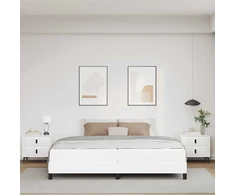 Lovos rėmas su čiužiniu Švari balta 200 x 200 cm audinys