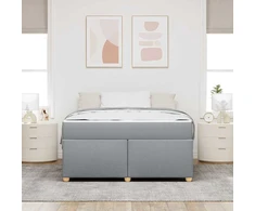 Lovos rėmas su čiužiniu Šviesiai pilka 140 x 200 cm audinys