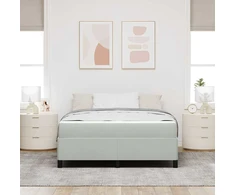 Lovos rėmas su čiužiniu Šviesiai pilka 140 x 200 cm audinys