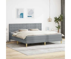 Lovos rėmas su čiužiniu Šviesiai pilka 180 x 200 cm Audinys