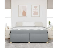 Lovos rėmas su čiužiniu Šviesiai pilka 180 x 200 cm audinys
