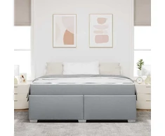 Lovos rėmas su čiužiniu Šviesiai pilka 180 x 200 cm audinys