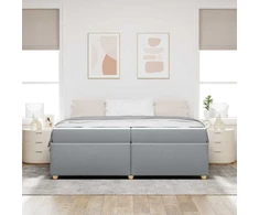 Lovos rėmas su čiužiniu Šviesiai pilka 200 x 200 cm audinys