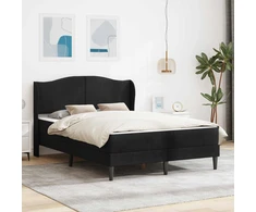 Lova Lovos rėmas su galvūgalio 2 pcs Juoda 120 x 190 cm Aksomas