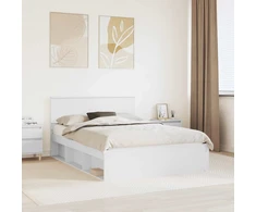Lovos rėmas su galvūgalio Balta 160 x 200 cm Apdirbta mediena