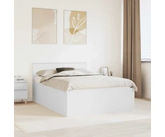 Lovos rėmas su galvūgalio Balta 160 x 200 cm Apdirbta mediena