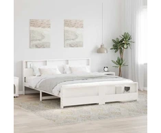 Lovos rėmas su galvūgalio Balta 180 x 200 cm Apdirbta mediena