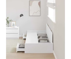 Lova Lovos rėmas su galvūgalio Balta 90 x 200 cm Apdirbta mediena