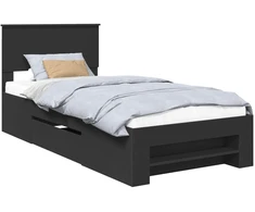 Lova Lovos rėmas Juoda 75 x 190 cm Apdirbta mediena