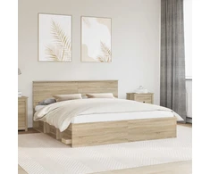 Lovos rėmas su galvūgalio Sonoma 200 x 200 cm Apdirbta mediena