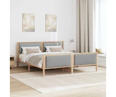 Lovos rėmas su galvūgalio Šviesiai pilka 200 x 200 cm audinys