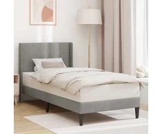 Lova Lovos rėmas su galvūgalio Šviesiai pilka 90 x 200 cm Aksomas