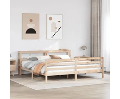 Lovos rėmas su galvūgaliu, 200x200cm, pušies medienos masyvas