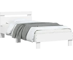 Lova Lovos Rėmas su Galvūgaliu Balta 80 x 200 cm Apdirbta mediena