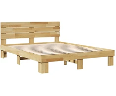 Lova lovos rėmas su galvūgaliu be čiužinio 135x190 cm ąžuolo masyvo