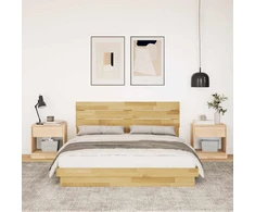 Lova lovos rėmas su galvūgaliu be čiužinio 150x200 cm ąžuolo masyvo