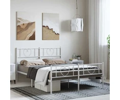 Lova Lovos rėmas su galvūgaliu/kojūgaliu, baltas, 135x190cm, metalas