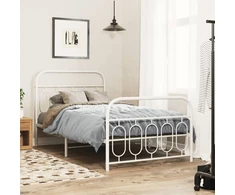 Lova Lovos rėmas su galvūgaliu/kojūgaliu, baltas, 107x203cm, metalas