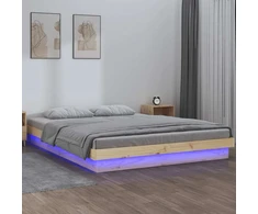 Lovos rėmas su LED, 150x200cm, medienos masyvas, didelis