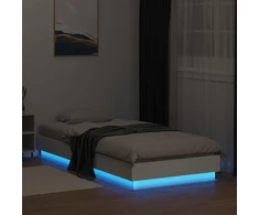 Lova Lovos rėmas su LED Balta 80 x 200 cm Apdirbta mediena