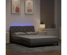 Lovos rėmas su LED be čiužinio, taupe spalvos, 120x200 cm