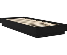 Lova Lovos rėmas su LED Juodojo ąžuolo 80 x 200 cm Apdirbta mediena
