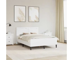 Lova Lovos rėmas su LED juostelėmis Balta 120 x 190 cm Dirbtinė oda