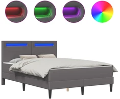 Lova Lovos rėmas su LED juostelėmis Pilka 120 x 200 cm Dirbtinė oda