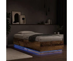 Lova Lovos rėmas su LED Sendintos medienos 80 x 200 cm