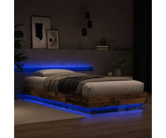 Lova Lovos rėmas su LED Sendintos medienos 80 x 200 cm