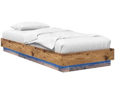 Lova Lovos rėmas su LED Sendintos medienos 80 x 200 cm