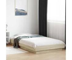 Lova Lovos rėmas su LED Sonoma ąžuolas 80 x 200 cm Apdirbta mediena