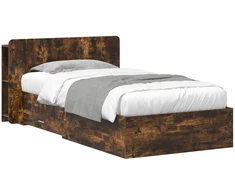 Lova Lovos rėmas su saugojimu Dūminio ąžuolo 75 x 190 cm