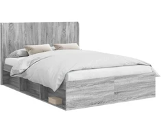 Lova Lovos rėmas su saugojimu ir nugara 3 pcs Apdirbta mediena