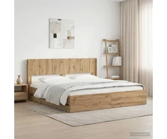 Lova Lovos rėmas su saugojimu ir nugara Artisan Oak 180 x 200 cm