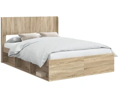Lovos rėmas su saugojimu ir nugara Sonoma ąžuolas 150 x 200 cm