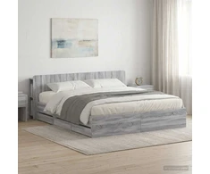 Lova Lovos rėmas su saugojimu Pilka Sonoma 200 x 200 cm