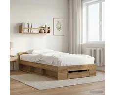 Lova Lovos rėmas su saugojimu su stalčių Artisano ąžuolo 80 x 200 cm