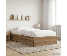 Lova Lovos rėmas su saugojimu su stalčių Artisano ąžuolo 80 x 200 cm