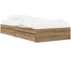 Lova Lovos rėmas su saugojimu su stalčių Artisano ąžuolo 80 x 200 cm