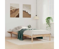 Lova Lovos rėmas su šoninėmis stalelėmis Natūrali 90 x 210 cm