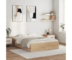 Lovos rėmas su stalčiais, ąžuolo, 120x190cm, apdirbta mediena
