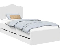 Lova Lovos rėmas su stalčių Baltas 75 x 190 cm Inžinerinė mediena
