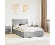 Lova Lovos rėmas Betono pilka 135 x 190 cm Apdirbta mediena