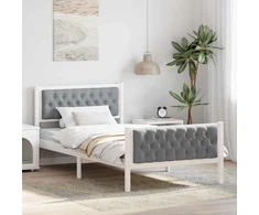 Lovos rėmas Šviesiai pilka 100 x 200 cm Kietos pušies mediena