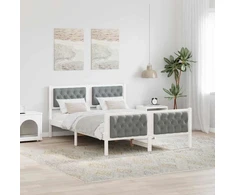Lovos rėmas Šviesiai pilka 140 x 200 cm Kietos pušies mediena