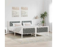 Lovos rėmas Šviesiai pilka 160 x 200 cm Kietos pušies mediena